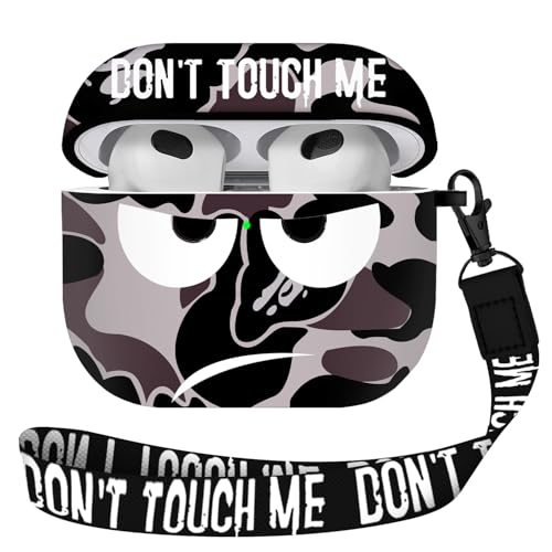 Image of for Airpods 3 Case 2021, Don't Touch Me for Airpods Cover with Keychain /Lanyard Soft Cute Shockproof Cover for Women Men Compatible with for Airpods 3 Charging Case,Grey