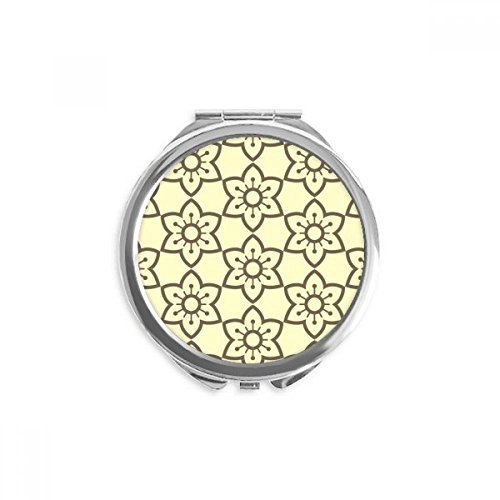 Miroir rond de maquillage à motif brocade classique et finitions soignées