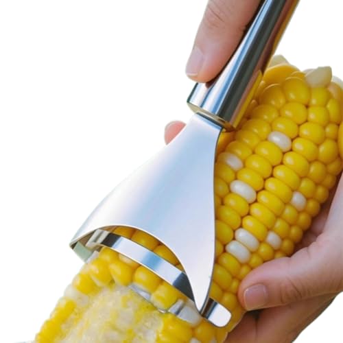 szaluyk Pelador de maíz – Herramienta para eliminación de mazorcas con mango ergonómico | Rascador de granos de acero inoxidable para quitar utensilios de cocina para casa, hotel, restaurante