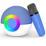Mgaolo Mini Karaoke Machine for Kids Adults,Portable Bluetooth Speaker with Wireless Microphone,Gift Toys with MP3 Player for Boys Girls 3-12 Year Old Birthday Family Home Party Present (Blue)