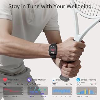 Tensky Smart Watch for Men/Women, 1.85'' HD Activity Smartwatch for Android/iPhone/Samsung/(Bluetooth Call), Alexa Built-in, 100+ Sport Modes Fitness Digital Tracker, Sleep/Heart Rate/SpO2 Monitor