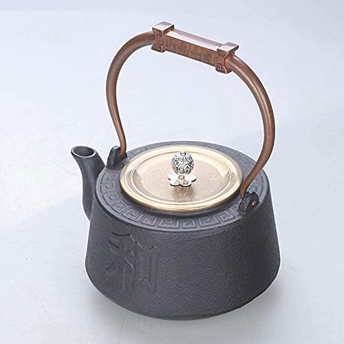 Théière en fonte orchidée or 1.4L, bouilloire traditionnelle d'exception