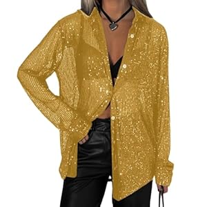 CupitiDU Goldene Pailletten-Bluse XL