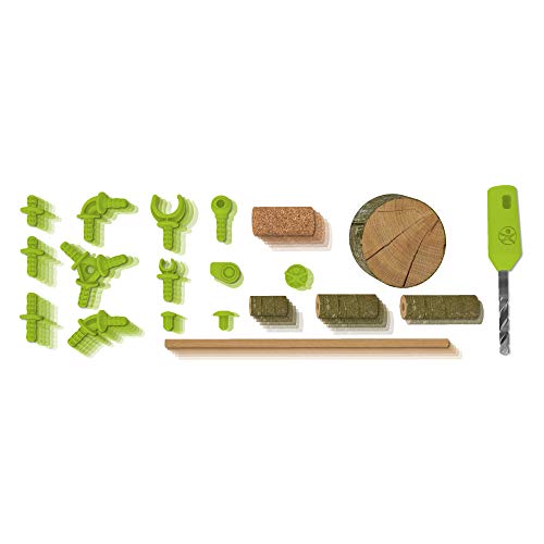 305341 Terra Kids Connectors – Construction Set Starter Kit- 87 Piece Set with Plastic Connectors, Cork & Hand Drill - Ages 8+ - Lego - Immagine 1