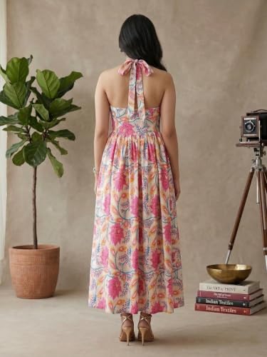 Image of Leriya Fashion Dress for Woman | Elegant Floral Printed | Western Dress for Women | One Piece Maxi | Rayon Western | Women Party