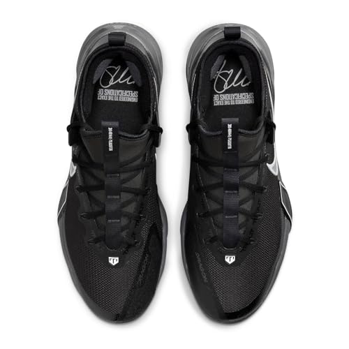 Nike Force Zoom Trout 9 Elite Baseball Cleats (FB2906-003, Black/Anthracite/White/Metallic Silver) Size 74