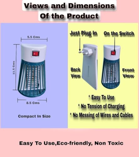 Image of Plug-in Mosquito Killer Lamp with UV Light | Electric Insect & Bug Zapper Machine for Home | Night Light Mosquito Trap | मच्छर मारने वाला इलेक्ट्रिक लैंप | कीट नाशक मशीन घर के लिए