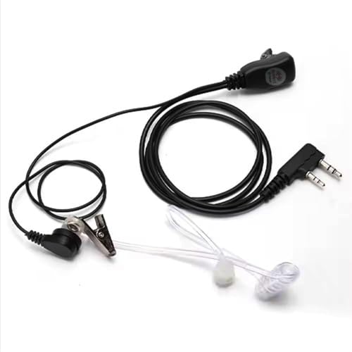 Image of RENMAX Air Acoustic Tube Covert Wired Earpiece Throat Mic Earphone Headset 2-Pin Audio Connector Suitable for Models VU-5R, BF-88S etc (Pack of 2)