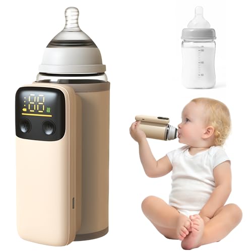 Image of Portable Bottle Warmer for Travel with Fast Heating,Keep Breastmilk Warm Up to 5H,Leak-Proof,Night Light,8000mAh Battery,Can Use While Charging, Lifesaver for Parents