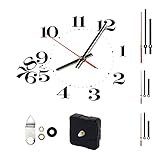 hitools Quarz Uhrwerk CL3CK - mit 3 Zeiger-Set, rot & schwarz in 3 Größen & mit schleichender Sekunde - batteriebetrieben