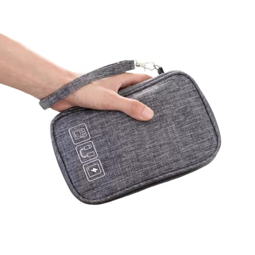 Bolsa Organizadora Estojo Para Cabos E Acessórios Eletrônicos (Cinza)