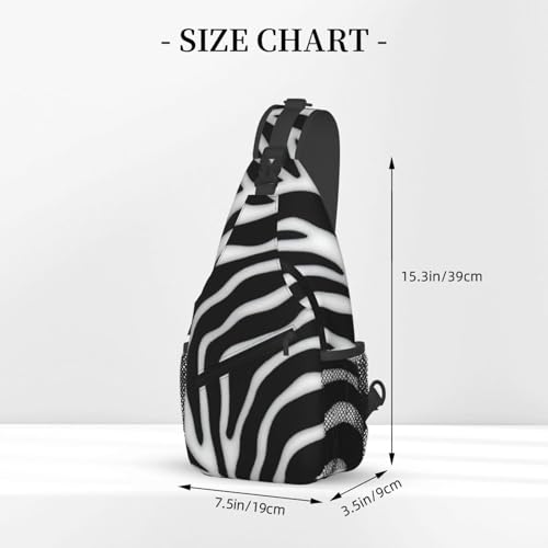 Mochila bandolera de estampado cebra para trekking y uso diario miniatura 3