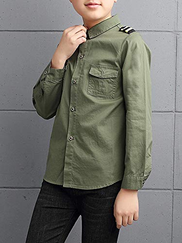 Phorecys Little Big Boys Uniform Long/Short Sleeve Button Down Cotton Shirt2
