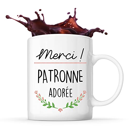Planetee Mug Merci Patronne Adorée | Tasse Idée Cadeau Collègue Travail Retraite