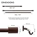 1 Inch Brown Curtain Rod for Windows and Doors Curtains Adjustable 52