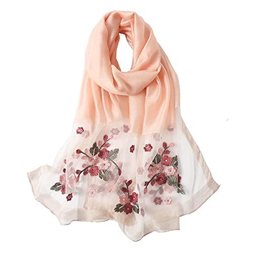 WINCESS.YU Silk Scarf for Women Lightweight Shawls and Wraps for Weddings Fashion Pashmina Shawl Embroidered Scarves