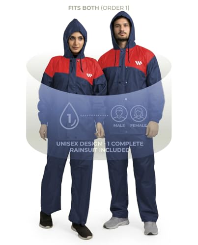 Image of Ranger Unisex 1 Set Rain Suit with Hooded Jacket & Trouser | TPU Coated Bike Riding Wear with Seam Sealed Protection