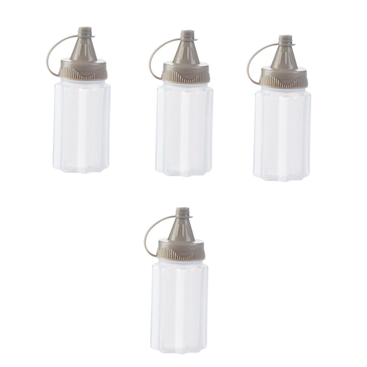 KICHOUSE 4Pcs Portable Plastic Squeeze Bottles for Sauces Condiment Dispensers for Ketchup Mustard Oil Leak Design for Kitchen and Meal Prep