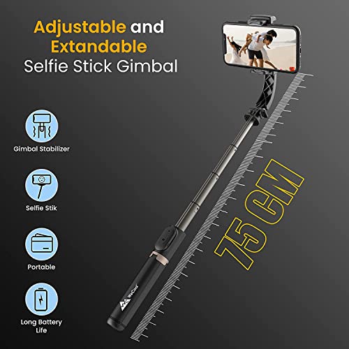 WeCool G1 Selfie Stick with Tripod Stand with Gimbal 1-Axis Stabiliser with Facial Tracking, This Action Camera Gimbal Compatible with All Smart Phones, Portable and Foldable for Android & iPhone. - Image 6