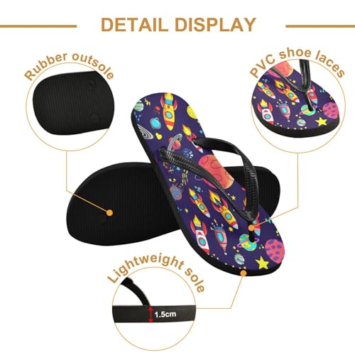 STAYTOP Space Planet Flip Flops Sandals of Men's & Women's,Sandals Beach Slippers Shower Slides2