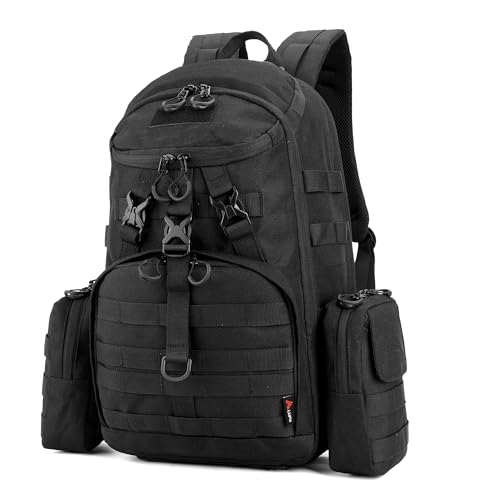 Image of gracedon Tactical Backpack for Men and Women Black2 | Water Repellent, 3-Day Assault Rucking Backpack, MOLLE Webbing, For Climbing Trekking Outdoor Sports