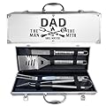 Dad Gifts from Daughter, Fathers Day Dad Gifts for Him Heavy Duty Grilling Accessories Kit for Backyard BBQ, Thick Stainless Steel Grill Utensils with Non-Slip Handle Tool for Man on Birthday