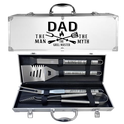 Dad Gifts Dad Gifts from Daughter Son Fathers Day Heavy Duty Grilling Accessories Kit for Backyard BBQ Birthday Present for Him Thick Stainless Steel Grill Utensils with Non-Slip Handle Tool Grill