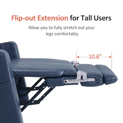 Image of MCombo Lift Chair for Tall Man 6'6'', Dual Motor Power Lift Recliner Chair for Elderly, Lay Flat for Sleeping, Heat and Massage, USB & Type C, Faux Leather 7755 (Blue)