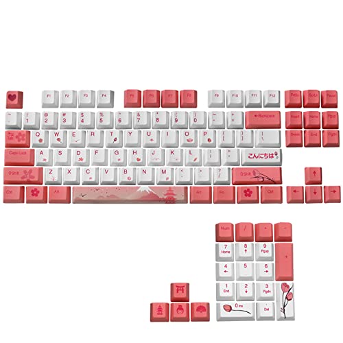 DEANEEK PBT �L�[�L���b�v 61/87/104�L�[�L���b�v�Z�b�g �t��104�L�[ �X�^���_�[�h ANSI 104 �p�� �s���A�J���[ Cherry MX �X�C�b�` ���J�j�J���L�[�{�[�h�p �L�[�v�[���[�t�� (�T�N���s���N)