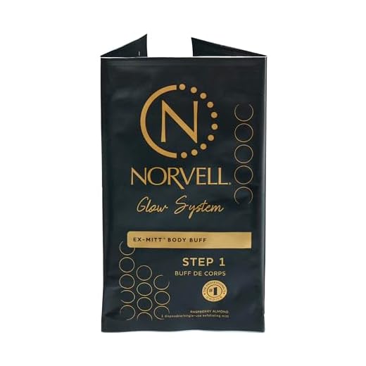 Norvell Pre Sunless Tan Body Buff eXmitt - Exfoliate, Prime and pH Balance, 1 Disposable/Single-Use Exfoliating Mitt for use before Self Tanner