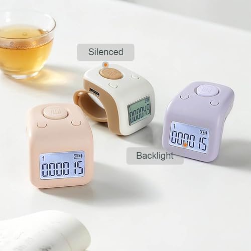 Image of Rechargeable Silent Finger Counter 6 Channels Digital Tasbih Tally Clicker with LED for Prayer Knitting Sports Gift