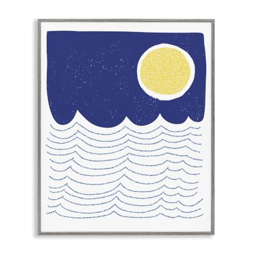 Bold Summer Sun Nautical Abstract Waves, 11 x 14 Inch Framed Giclée Print