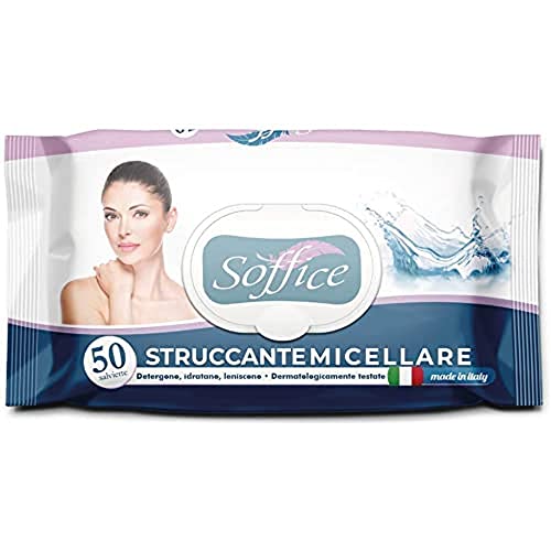 Soffice Toallitas desmaquillantes micelar con tapón, 1 paquete x 50 toallitas - 250 g