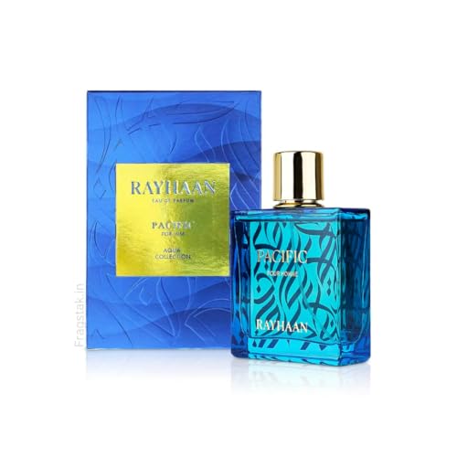 Image of Rayhaan Pacific Aqua Collection Pacific Aura 100ml Eau de Parfum for Men - Refreshing Citrus Herbal Summer Scent
