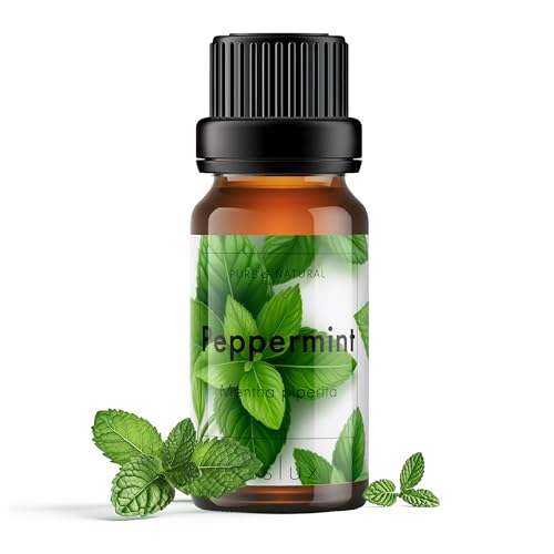 Image of ESSLUX PEPPERMINT ESSENTIAL OIL - 100% PURE MINT OIL FOR HAIR, LIPS, DIFFUSER & DIY SPRAY | NATURAL PEPPERMINT OIL FOR AROMA, HOME FRESHENING & MORE - 10ML