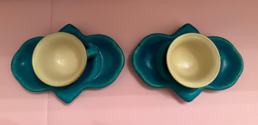 Amazon | 大嶺工房 コーヒーカップアンドソーサー 2客 やちむん | ノー