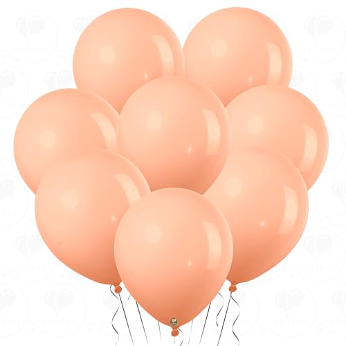 Image of AFTERLOON Biodegradable Natural Rubber Latex Mini Balloons 50 pcs Pastel Peach 5 Inch, Plastic-Free Alternative Matte Color Durable Thickened Extra Strong Helium Float, Garland Wedding Decor