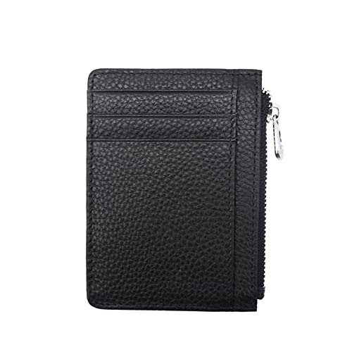 Porta-cartões de couro masculino, carteira de couro antimagnética RFID, primeira camada de couro, po