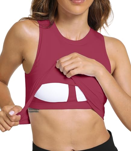 Image of Sports Bras for Women Removable Padded Athletic Yoga Running Crop Tops Sleeveless Gym Workout Tops
