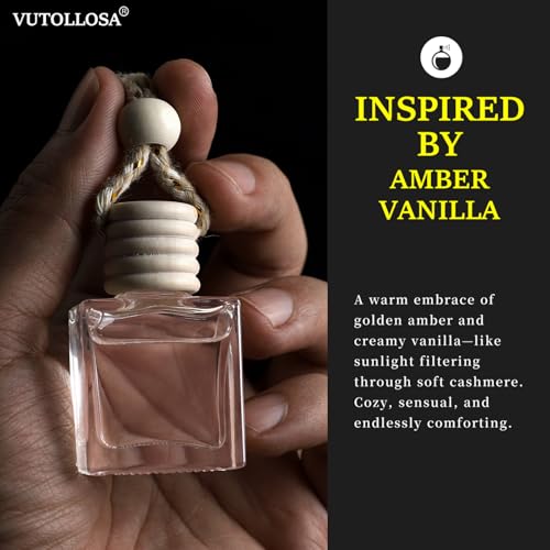 Image of 2-Pack Amber Vanilla Car Air Freshener Hanging Long Lasting Car Scent Essential Oil Diffuser Car Perfume Inspired Fragrances for Men for Women by VUTOLLOSA