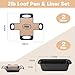 Foepoge Loaf Pan with Liners Set: 2-Pack Nonstick 9 x 5 Inch Bread Pan and Loaf Liners for Homemade Oven Baking - Rectangular Baking Tray for Kitchen Home Baker Make Sourdough Banana Sandwich Bread