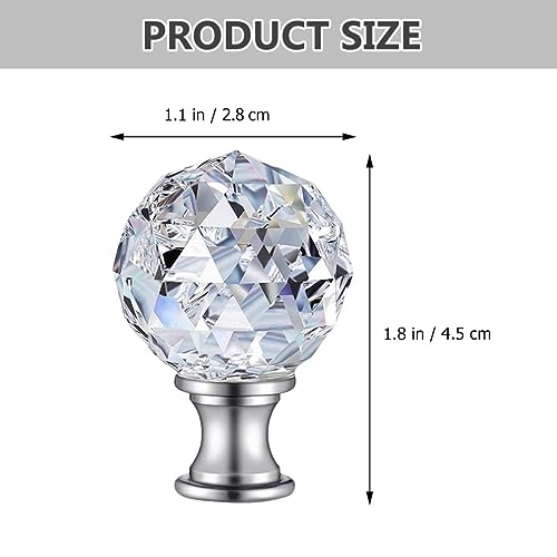 Image of OSALADI Crystal Lamp Finials Diamond Finials for Lamp Shade Clear Screw Topper Decorative for Table or Floor s