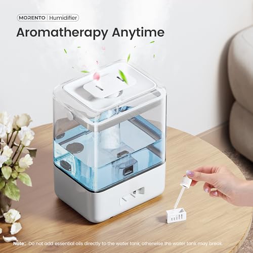 MERONTE MORENTO Smart Humidifiers for Bedroom Large Room Home, 6L Cool Mist Top Fill Humidifier with Essential Oil Diffuser, Smart App & Voice Control, for Nursery & Plants, White, 1 Pack + 7 Color NightLight MR6w の商品画像 6