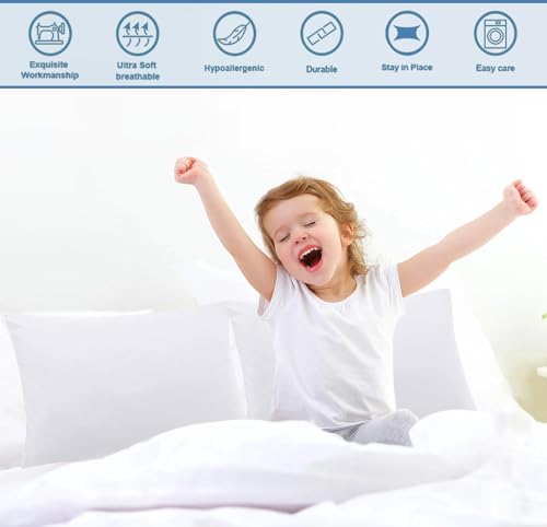 Image of Comfort Beddings Pack of 2 Toddler Pillowcases 13x18 Premium 100% Cotton Blend White Toddler Pillow Case Zipper Closure, Super Soft Nursery Pillow Covers - Perfect for Kids (Size-13x18, White)