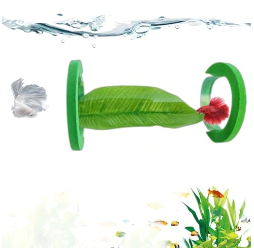 Image of Suspended Acrylic Tube Tunnel,Acrylic Betta Bed, Betta Leaf mat breeding and Resting Bed simulating The Natural Habitat of Betta spawning Grounds, Betta Toy shelter
