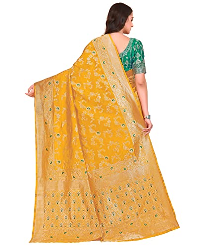 Image of Glory Sarees Women's Banarasi Silk Saree With Blouse Piece (Kara164 Parent)