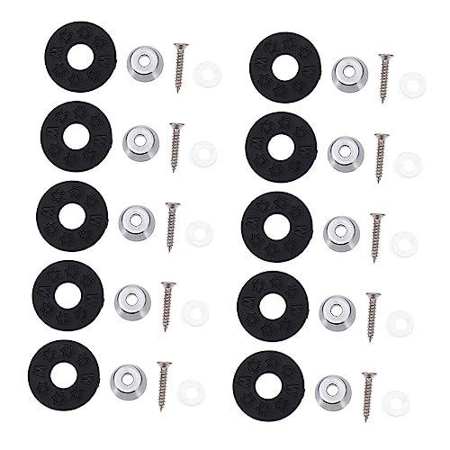 Toyvian 10pcs Guitar Strap Locks Guitar Button Pins Metal Security Lock for Acoustic Electric Bass and Ukulele Non-slip Studs