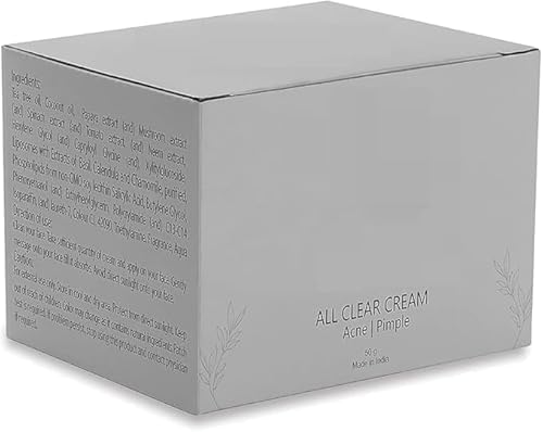 All Clear Cream, 50gm, for Acne, pimples, Acne Scars, Open pores, Anti Acne and Blemishes - for Men and Women Pack of 2.