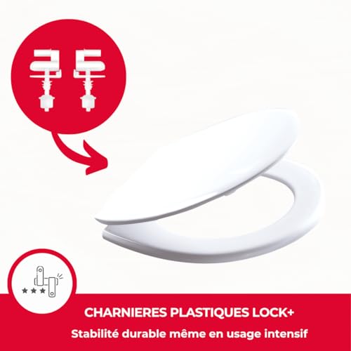 Abattant WC Néon Blanc en Thermoplastique Wirquin