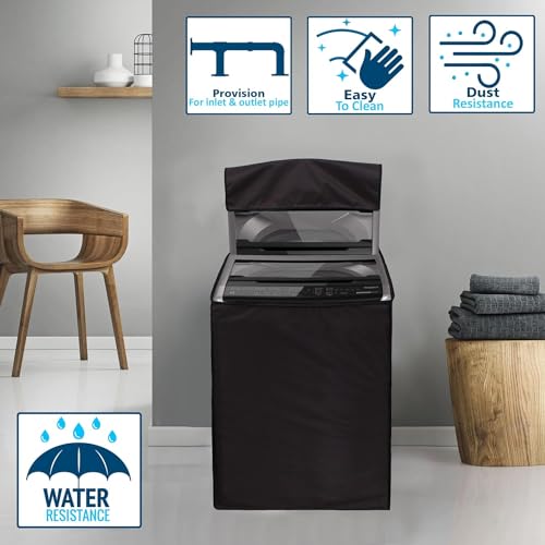 Image of Star Weaves Washing Machine Cover Top Load 6 kg, 6.5 kg, 7kg & 7.5 kg - Waterproof & Dust-Proof Fully Automatic Washing Machine Cover (Coffee), Polyester - FABIMCF